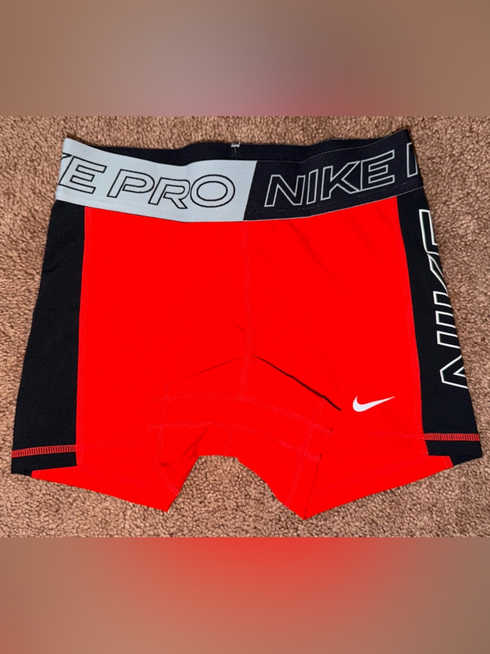 Nike Red and Black Pro Compression Shorts